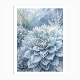 A Detailed View Of Frost Flowers Forming Intricate (1) Art Print