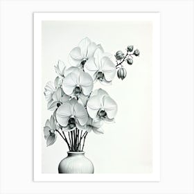 Orchids In A Vase Birthday Flower Art Print