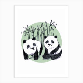 Panda Friends Art Print