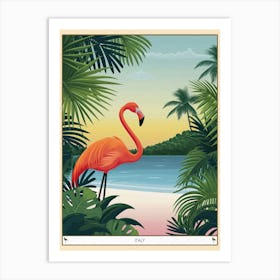 Greater Flamingo Italy Tropical Illustration 1 Poster Art Print