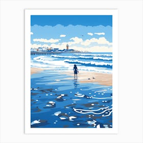 A Screen Print Of Cromer Beach Norfolk 2 Art Print