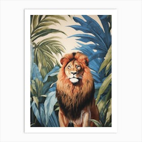 Lion 1 Tropical Animal Portrait Art Print