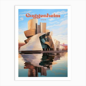 Guggenheim Museum Bilbao Spain Gehry Architecture Travel Illustration Art Print