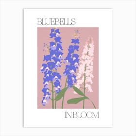 Bluebells In Bloom Flowers Bold Illustration 3 Art Print