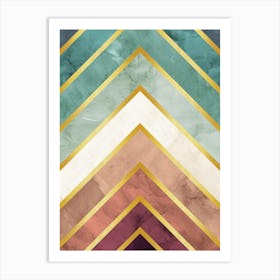 Geometry with gold and textures 3 Art Print