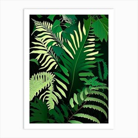 Crested Wood Fern Vibrant Art Print