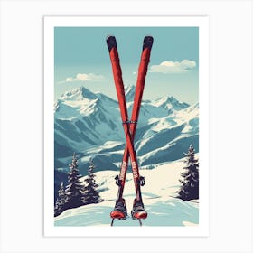 Skis In The Snow 1 Art Print