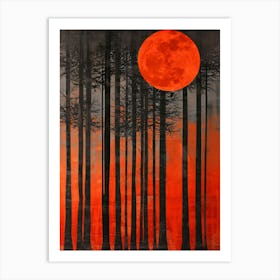 Full Moon In The Forest 14 Art Print