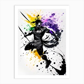 Ninja - Splatter Art Print