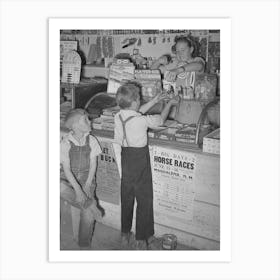 Farm Children Buying Candy At The General Store At Pie Town, New Mexico By Russell Lee Art Print
