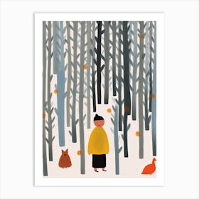 Into The Woods Scene, Tiny People And Illustration 3 Art Print