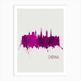 Chennai India City Purple Art Print