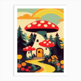 Kitschy Mushroom House 2 Art Print