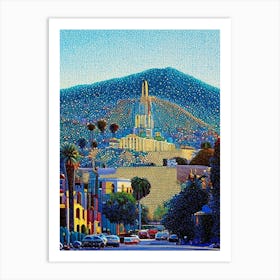 Burbank, City Us  Pointillism Art Print