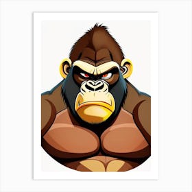 Angry Gorilla, Gorillas Scandi Cartoon 2 Art Print