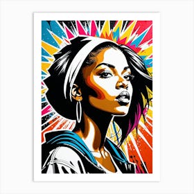 Graffiti Mural Of Beautiful Hip Hop Girl 21 Art Print