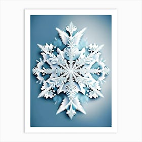 Irregular Snowflakes, Snowflakes, Retro Drawing 4 Art Print