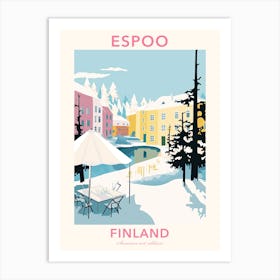 Espoo, Finland, Flat Pastels Tones Illustration 2 Poster Art Print