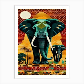 African Elephants Art Print