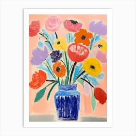 Flower Painting Fauvist Style Poppy 1 Art Print