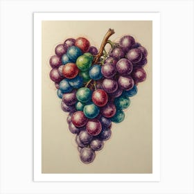 Grapes In A Heart Art Print