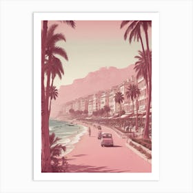 Pink Beach In Monaco Art Print