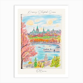 Poster Of Ottawa, Dreamy Storybook Illustration 3 Art Print