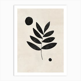 Black Leaf Art Print