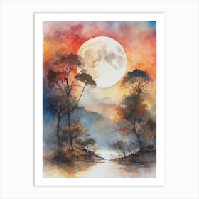 Landscape In Sunset Colors Art Print