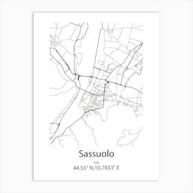 Sassuolo,Italy Minimalist Map Art Print