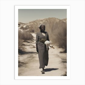 African Woman In The Desert Art Print