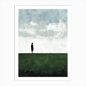 Person In The Field , Minimalism Art Print