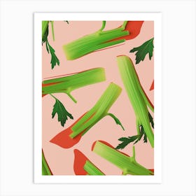 Celery Pattern Illustration 2 Art Print