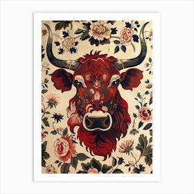 Chinese Lunar Year Of The Ox 2 Full William Morris Style Art Print