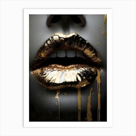 Gold Lips 3 Art Print