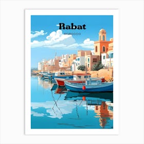 Rabat Morocco Seaside Modern Travel Illustration Art Print