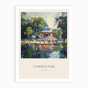 Lumphini Park Bangkok Thailand 2 Vintage Cezanne Inspired Poster Art Print