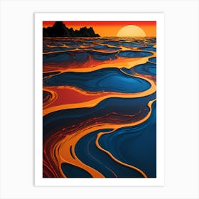 Sunset Over The Ocean 30 Art Print