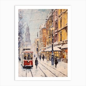 Vintage Winter Painting Vienna Austria 2 Art Print