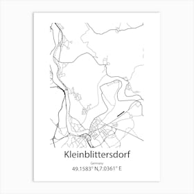 Kleinblittersdorf,Germany Minimalist Map Affiche