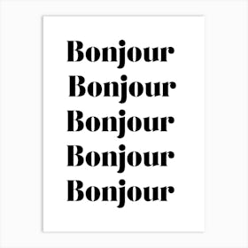 Bonjour French Wall Art Print