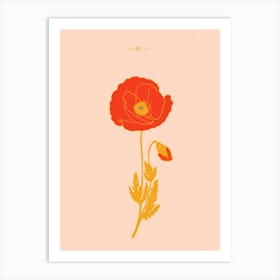 Botanical illustration - Red peony in neutral background - Into the garden Art Print