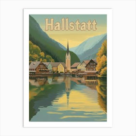 Aihrgdesign A Classic 1960s Travel Poster For Hallstatt Art Print