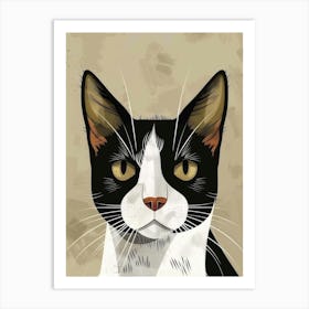 Black And White Cat 23 Art Print