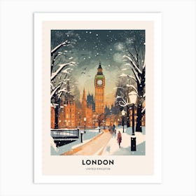 Winter Night  Travel Poster London United Kingdom 5 Art Print