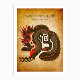 Savage Deviljho Vintage Art Print