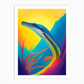 Elasmosaurus Primary Colours Dinosaur Art Print