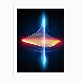 Abstract Vector Representation Of A Futuristic Concept Warp Lines Glowing With Neon Hues Converging (7) Art Print