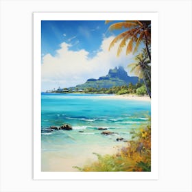 A Painting Of Matira Beach, Bora Bora French Polynesia 4 Art Print