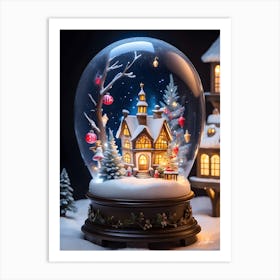 Christmas Snow Globe Art Print
